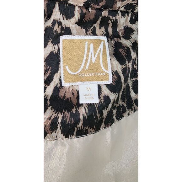 JM Collection Beige Lightweight Windbreaker Jacket Size M - Picture 7 of 8